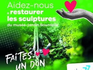 une main ouverte avec un cœur, texte faites un don